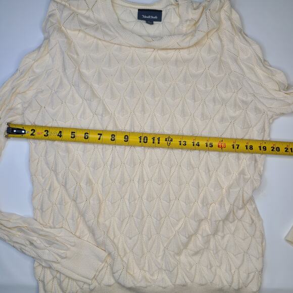 ModCloth Women's Lively Textered Ivory Long Sleeve Top Size Large - Picture 9 of 9